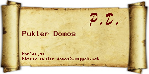 Pukler Domos névjegykártya